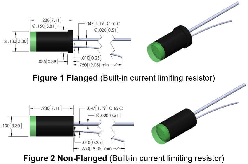 ThruHole 3.3mm LED 02 Lumitron Aerospace Lighting Components